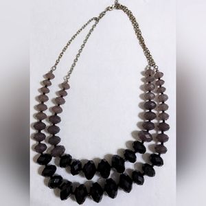 ⭐Double Layered Purple/Stormy Gray Ombre Chunky Beaded Necklace⭐